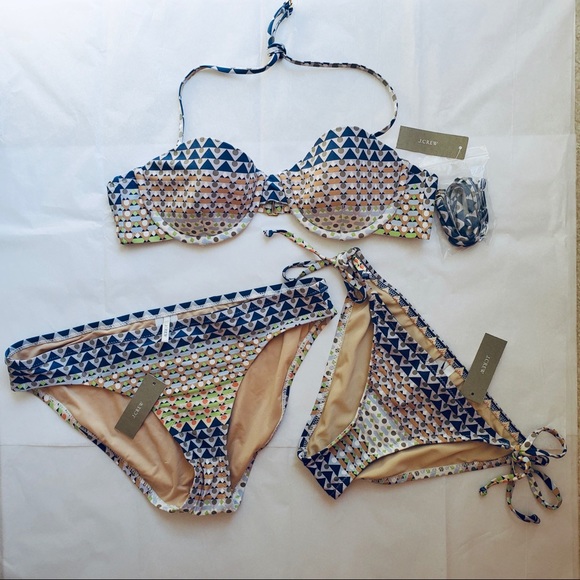 J. Crew Other - NWT JCrew Bikini Top and Bottoms Geometric Print